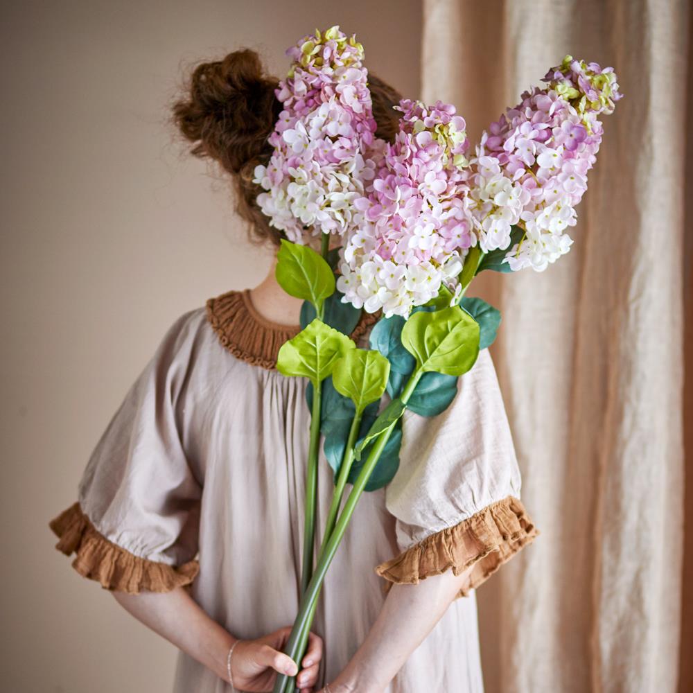 Bloomingville Hydrangea Stiel künstliche Blume rosa Deko Vase Wohnzimmer Blumen