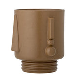 Bloomingville Guxim Blumentopf – brauner Steinguttopf mit Gesicht, 22,5 cm hoch