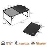 NILS CAMP Klapptisch kompakt faltbar in schwarz für Camping Outdoor Picknick leicht