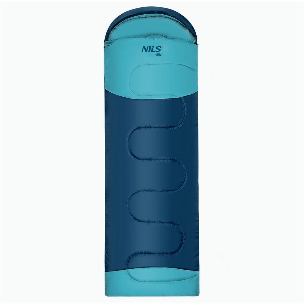 NILS CAMP Schlafsack Größe L Blau-Hellblau - Mumienschlafsack für Outdoor, Trekking & Camping