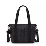 Kipling ASSENI S, kleine Tote Bag, Signature Emb (schwarz), Handtasche mit Schultergurt & Fächern