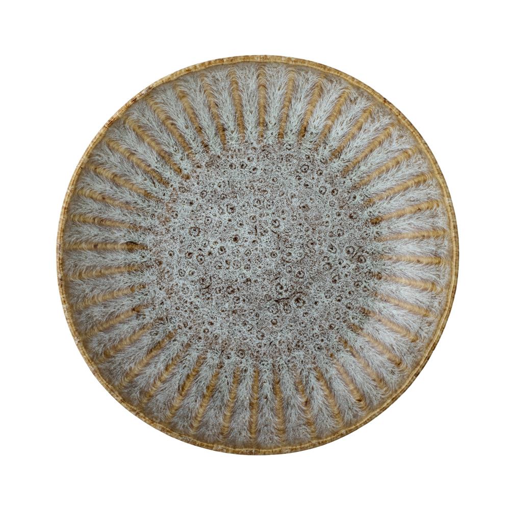 Bloomingville Fleur Teller, Natur, 22cm, Steingut, dänisches Design