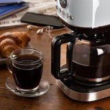 Ariete Moderna Filterkaffeemaschine, Weiß, 15 Tassen Kaffeemaschine, mit Glaskanne
