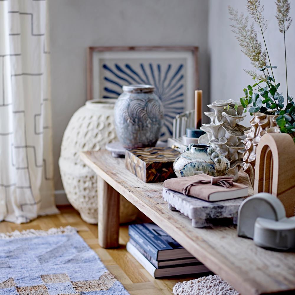 Bloomingville Lyria Vorhang natur 115x215 cm aus Baumwolle – Dekoschal für Wohnzimmer