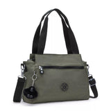 Kipling ELYSIA, mittelgroße Schultertasche, Green Moss (grün), Umhängetasche mit vielen Fächern