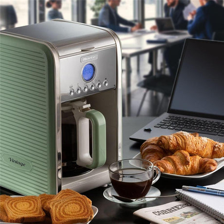 Ariete Vintage Filterkaffeemaschine, Grün, Kaffeemaschine mit Timer, 4-12 Tassen