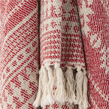 Bloomingville Oia Weihnachtsdecke Rot 160 x 130 cm mit Schneeflocken-Muster