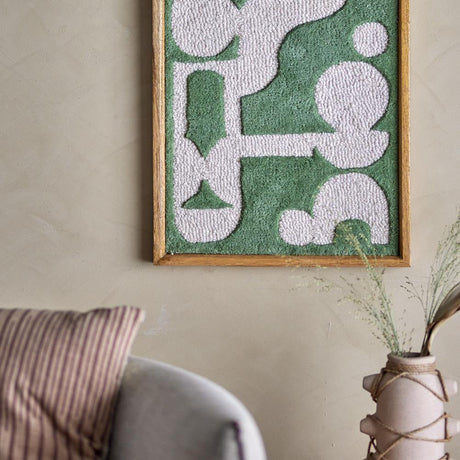 Bloomingville Longton Wanddekoration aus Wolle in Grün – textile Wanddeko fürs Wohnzimmer