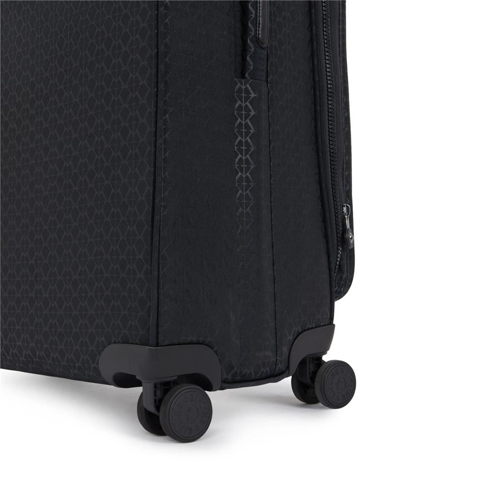 Kipling YOURI SPIN L, Reisekoffer, Signature Emb (schwarz), 100L Trolley Koffer groß Rollen