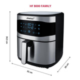 Steba Heißluftfritteuse HF 8000 FAMILY 8 Liter Edelstahl mit 8 Programmen 1800 Watt
