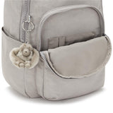 Kipling SEOUL S, Kleiner Schulrucksack mit 11-Zoll-Tabletfach, 14L, Grey Gris (grau)
