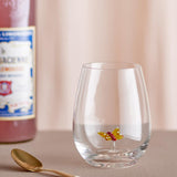 Bloomingville Misa Trinkglas, 560ml, aus Glas mit Schmetterlingsfigur im Inneren