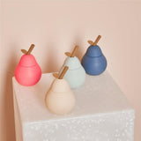 OYOY Mini - Pear Cup, Cherry Red, Trinklernbecher mit Strohhalm, Silikon