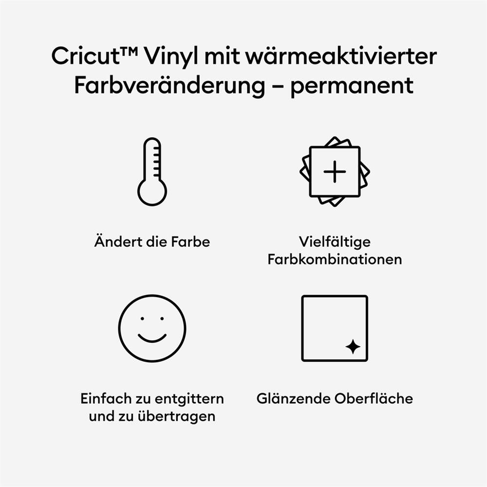 Cricut Wärmeaktivierte Vinyl Folie HOT Lila Farbveränderung gestalten dekorieren Vinylaufkleber