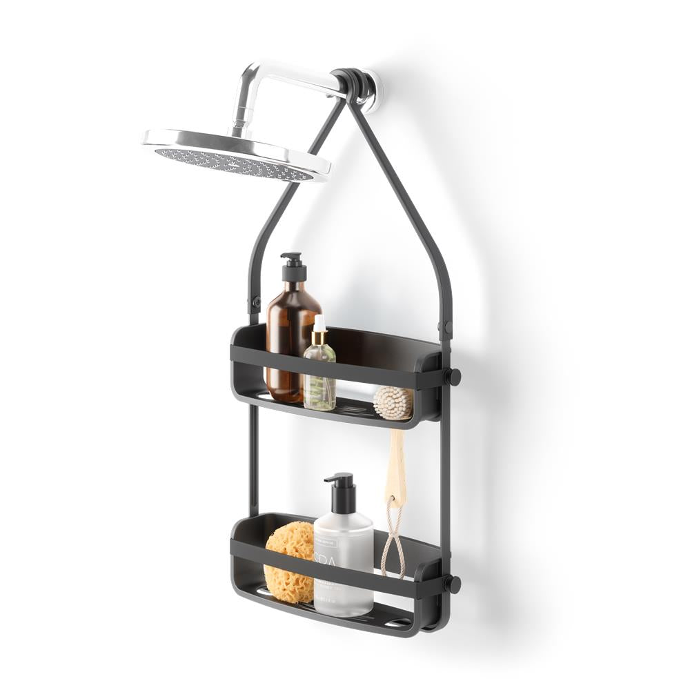 Umbra Flex Duschablage, Duschregal ohne Bohren, Duschcaddy, Duschdiener, in Schwarz
