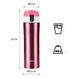 NILS Thermobecher 500 ml Edelstahl Rosa Isolierbecher auslaufsicher
