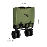 NILS CAMP Bollerwagen faltbar 150L in Grün - Campingwagen für Strand & Garten