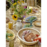 Bloomingville Bea Wasserkrug, Natur, 1,5L, Steingut, mit Blumenmotiv, dänisches Design