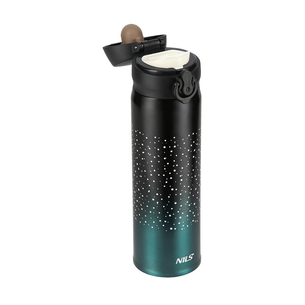 NILS Thermobecher 500 ml Edelstahl meerblau auslaufsicher für Camping Reisen Alltag