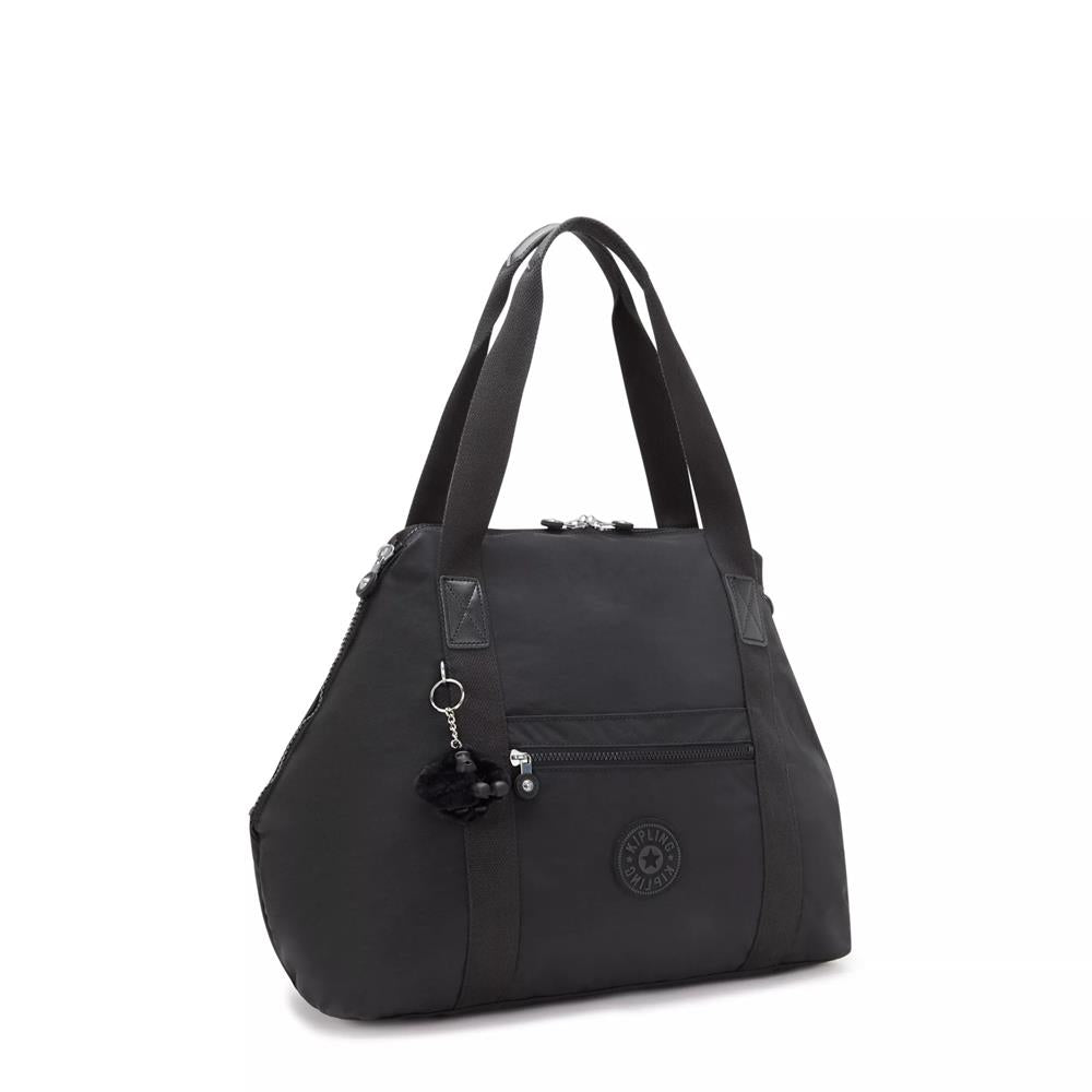 Kipling ART M, multifunktionale Tragetasche, Black Noir (schwarz), Reisetasche mit Trolleyhalterung