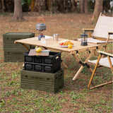 NILS CAMP faltbare Campingbox mit Tischfunktion 20L in Schwarz - kompakte Reisebox