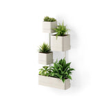 Umbra Cubiko Wandpflanzkasten mit 4 Pflanztöpfen, vertikale/horizontale Ausrichtung, in Weiß