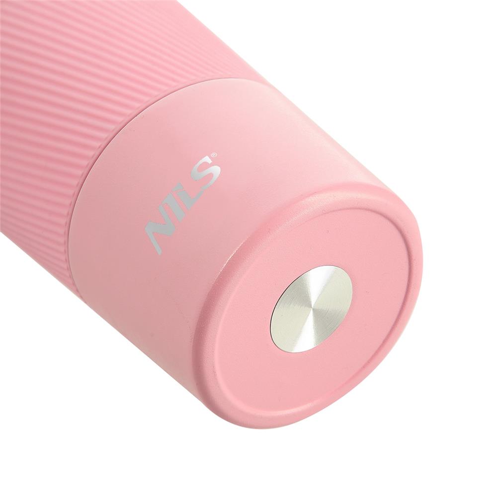 NILS Thermobecher 510 ml Edelstahl rosa rutschfest Coffee-to-go-Becher für Camping Reisen Alltag