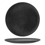 Bloomingville Neri Teller Schwarz – Steingut, Ø29 cm, skandinavisches Design mit Rillenstruktur