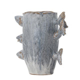 Bloomingville Tace Vase blau Steingut Fisch Design Deko Vase Wohnzimmer Tischdeko
