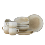 Bloomingville Paula Frühstücksset Natur Steingut 12-teilig – komplettes Frühstücks-Set