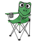NILS CAMP Kinder Campingstuhl Frosch Design - faltbarer Outdoorstuhl für Garten, Camping & Strand