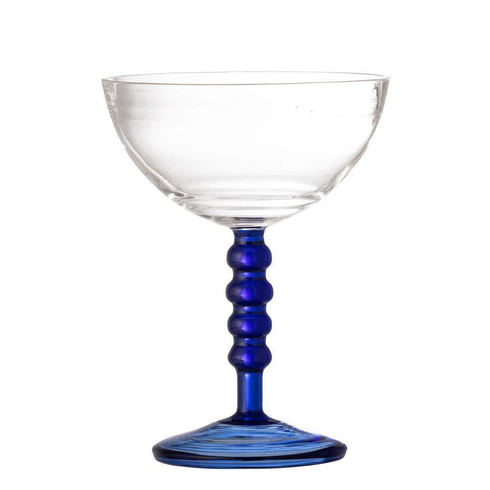 Bloomingville Noemi Cocktailglas aus Glas in Blau 230 ml – modernes Cocktailglas für Tischdeko