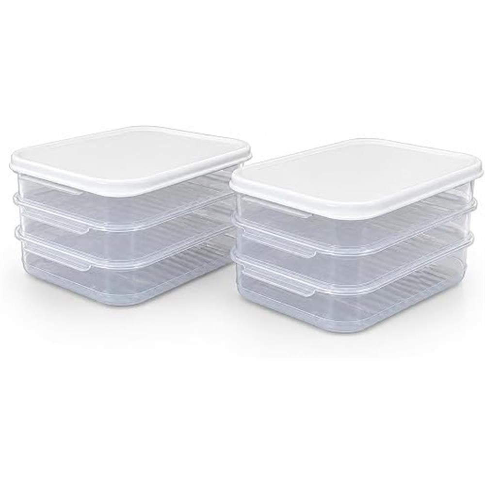 LocknLock Frischhaltedosen 6er Set 1.2L, Transparent, BPA-frei, Rechteckig, Gefriergeeignet bis –20 °C