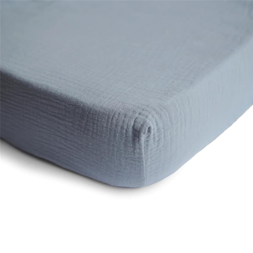 Mushie Musselin-Kinderbettlaken, Tradewinds, 120x60cm Spannbettlaken
