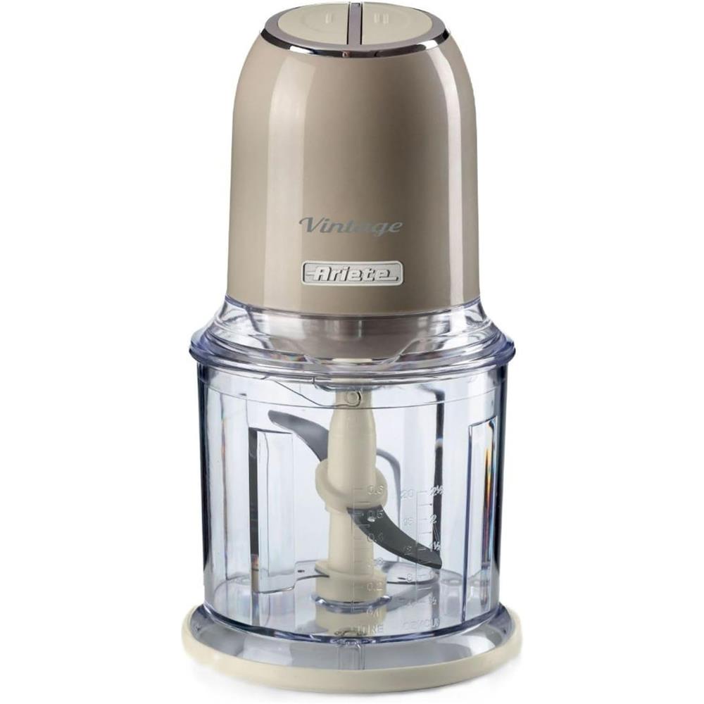 Ariete Vintage Zerkleinerer, Beige, Elektrischer Multizerkleinerer, 600ml, Retro Ice-Crusher
