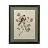 Bloomingville Renji Bild mit Rahmen bunt - Wanddeko Vogelmotiv Vintage Illustration für Wohnzimmer