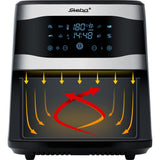 Steba Heißluftfritteuse HF 8000 FAMILY 8 Liter Edelstahl mit 8 Programmen 1800 Watt