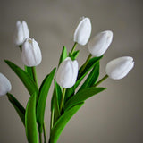 Bloomingville Tulip Blumenstrauß Tulpen in Weiß Kunstblumen Deko Strauß 32 cm