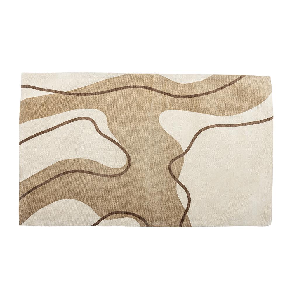 Bloomingville Volano Teppich aus Baumwolle in Natur 150x90 cm – gewebter Teppich fürs Wohnzimmer