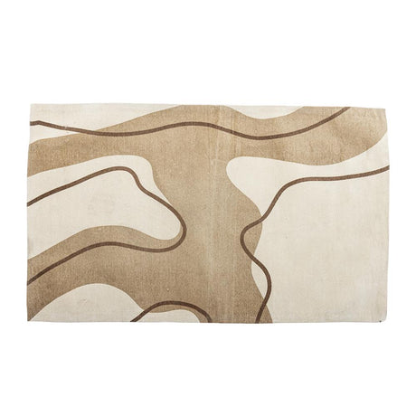 Bloomingville Volano Teppich aus Baumwolle in Natur 150x90 cm – gewebter Teppich fürs Wohnzimmer