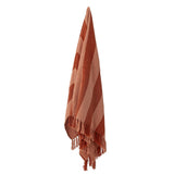 Bloomingville Frello Decke orange 160x130 cm aus recycelter Baumwolle – Wohndecke Kuscheldecke
