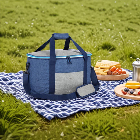 NILS Kühltasche 32L in Blau - große Thermotasche für Picknick, Camping & Einkauf