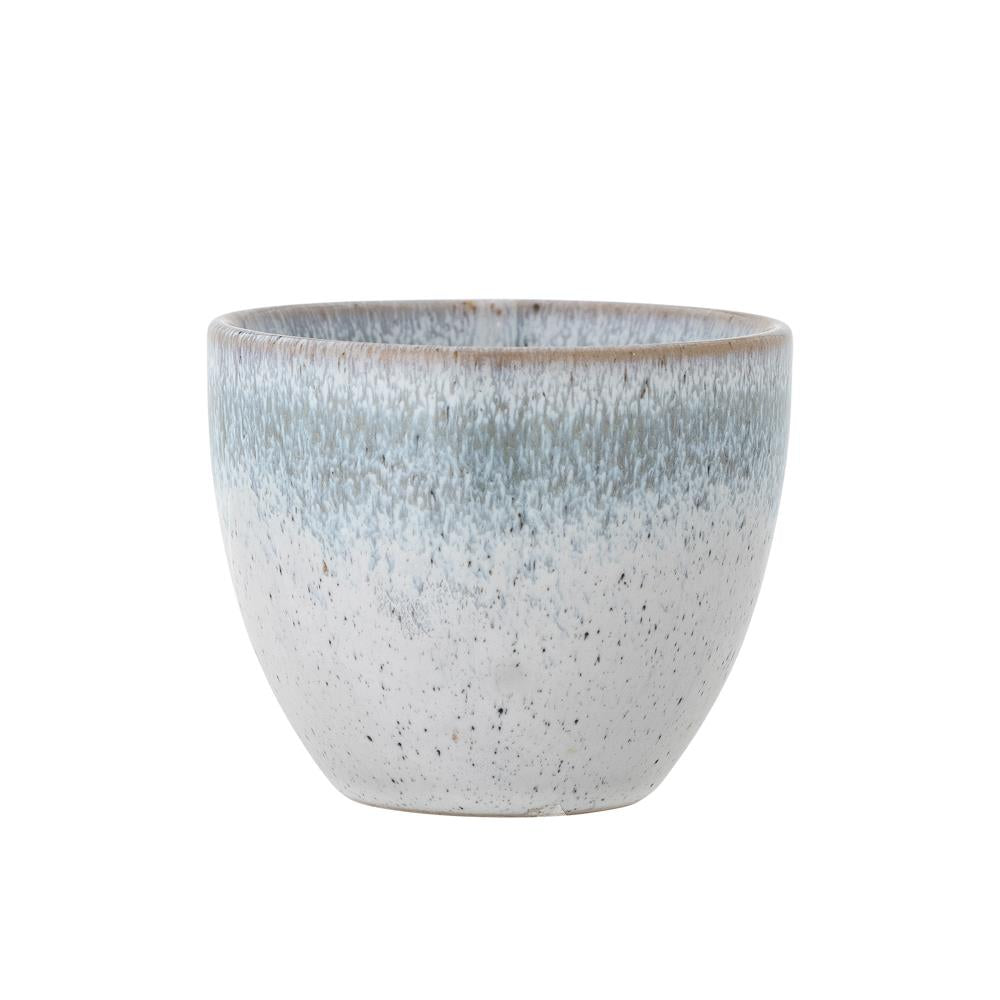 Bloomingville Paula Becher aus Steingut in Blau 195 ml – Trinkbecher für Küche und Tischdeko