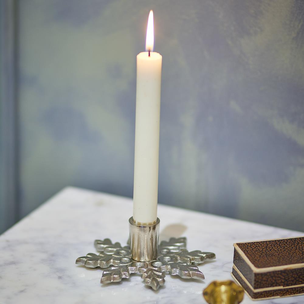 Bloomingville Kashi Kerzenhalter Silber Metall Schneeflocke Weihnachtsdeko