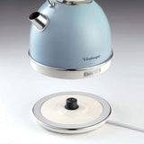 Ariete Vintage Wasserkocher, Blau, 1,7L, Edelstahlgehäuse, 2000W, Elegantes Retro-Design