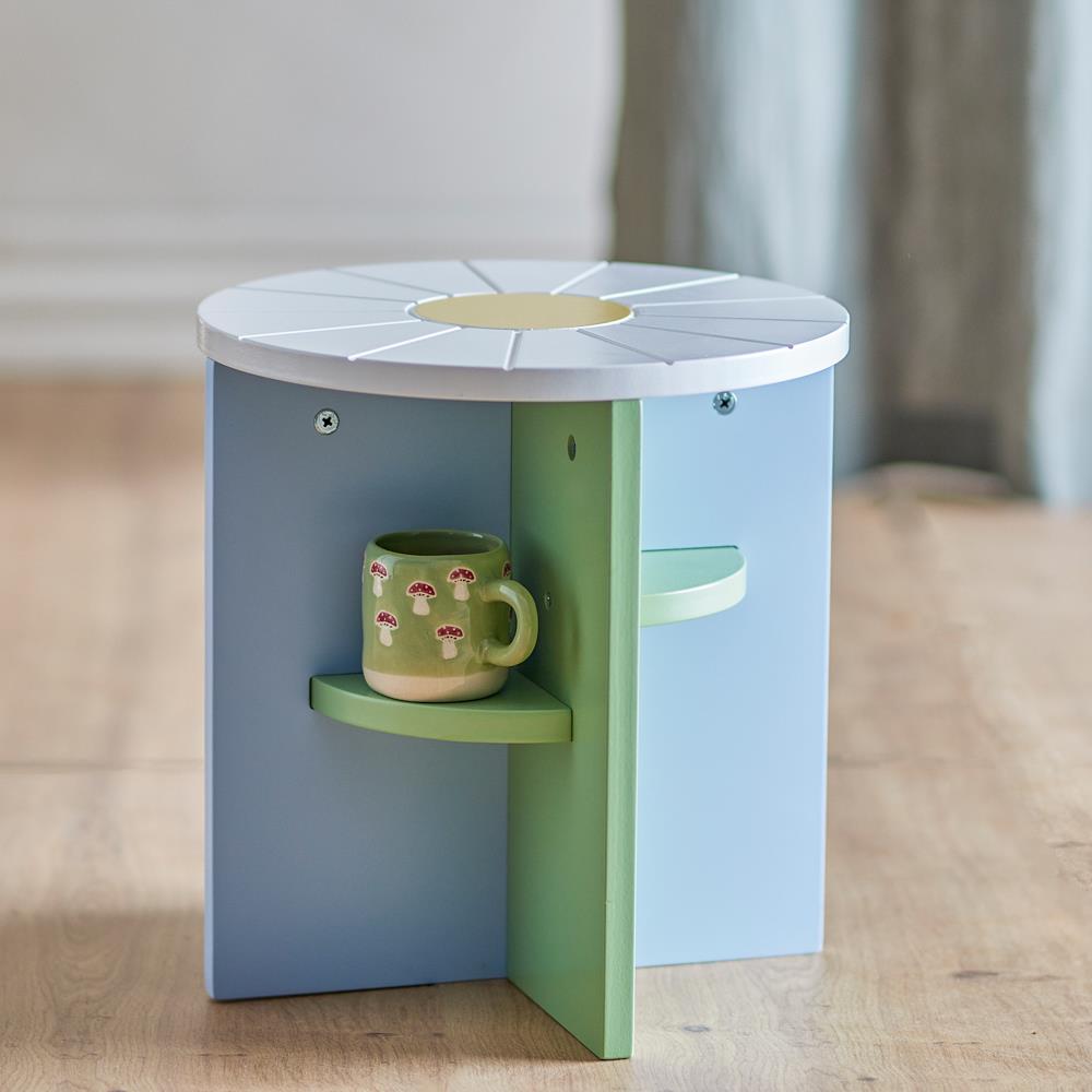 Bloomingville MINI Latti Hocker bunt - Kinderhocker aus MDF mit Color-Blocking Design für Kinderzimmer