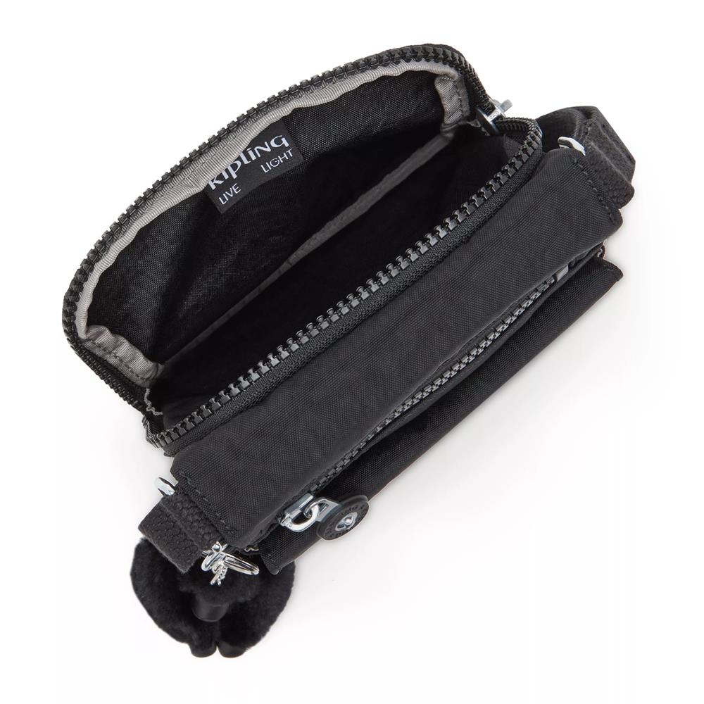 Kipling NEW ELDORADO, kleine Umhängetasche, Black Noir (schwarz), kompakte Crossbody Tasche