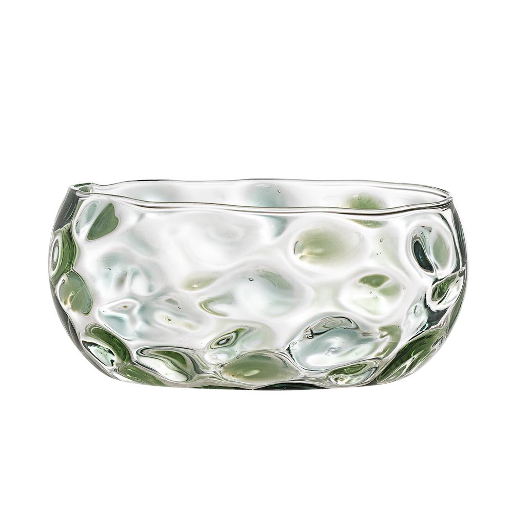 Bloomingville Rondha Schale grün D12 cm, 500 ml aus Glas – dekorative Schale für Tischdeko