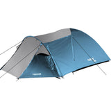 NILS CAMP Trekker Zelt für 4 Personen in Blau-Grau - Campingzelt mit Vorraum für Outdoor, Familie & Trekking