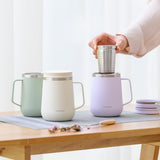 LocknLock Metro Teetasse Mint 400ml, Edelstahl, Warmhaltefunktion, Auslaufsicher, Rutschfest